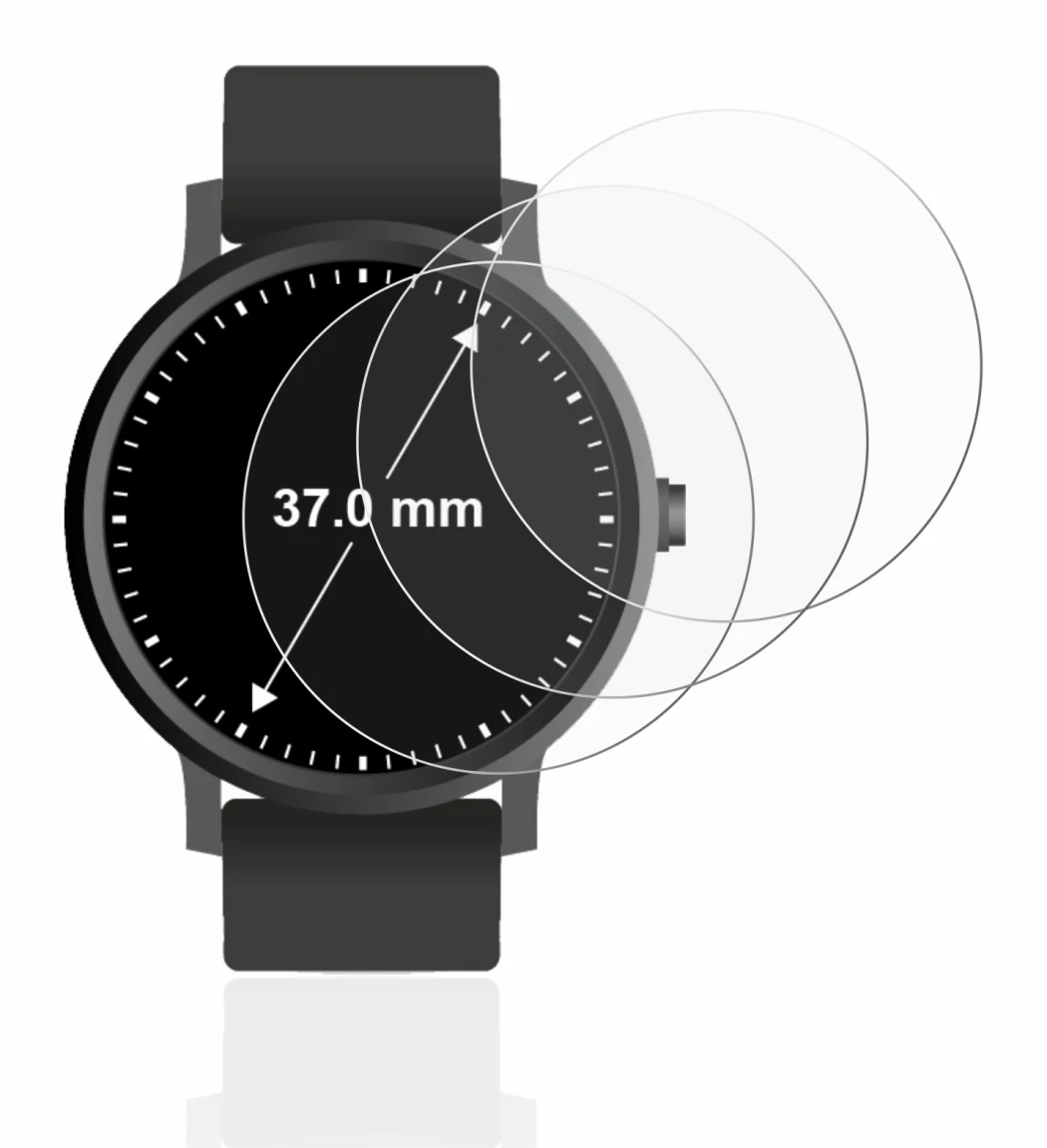 Image of the device Circular Displays (ø: 37 mm) with a wide variety of screen protectors.