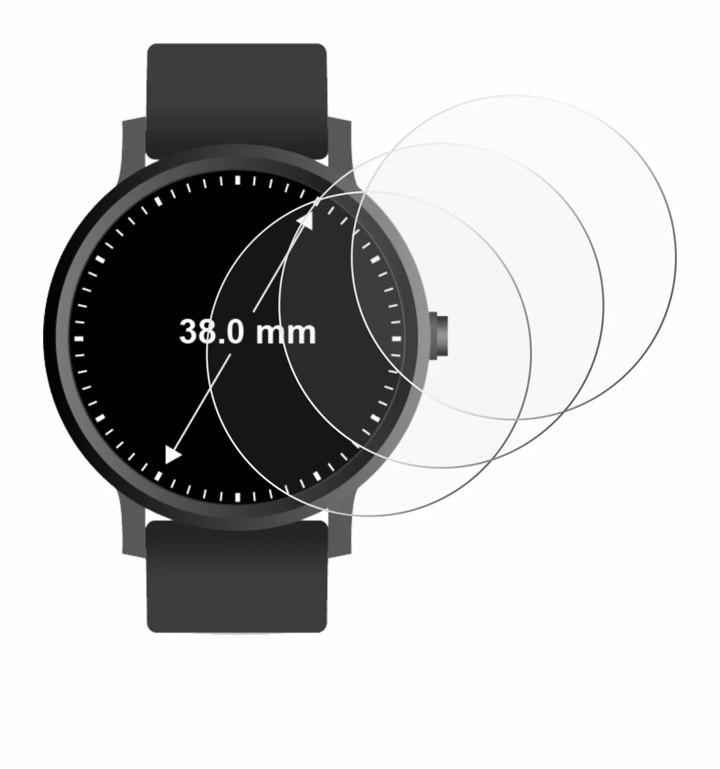 Image of the device Circular Displays (ø: 38 mm) with a wide variety of screen protectors.