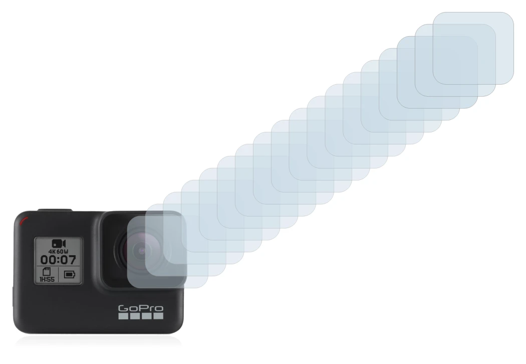 Image of the device GoPro Hero 7 Black (Lens) with a wide variety of screen protectors.
