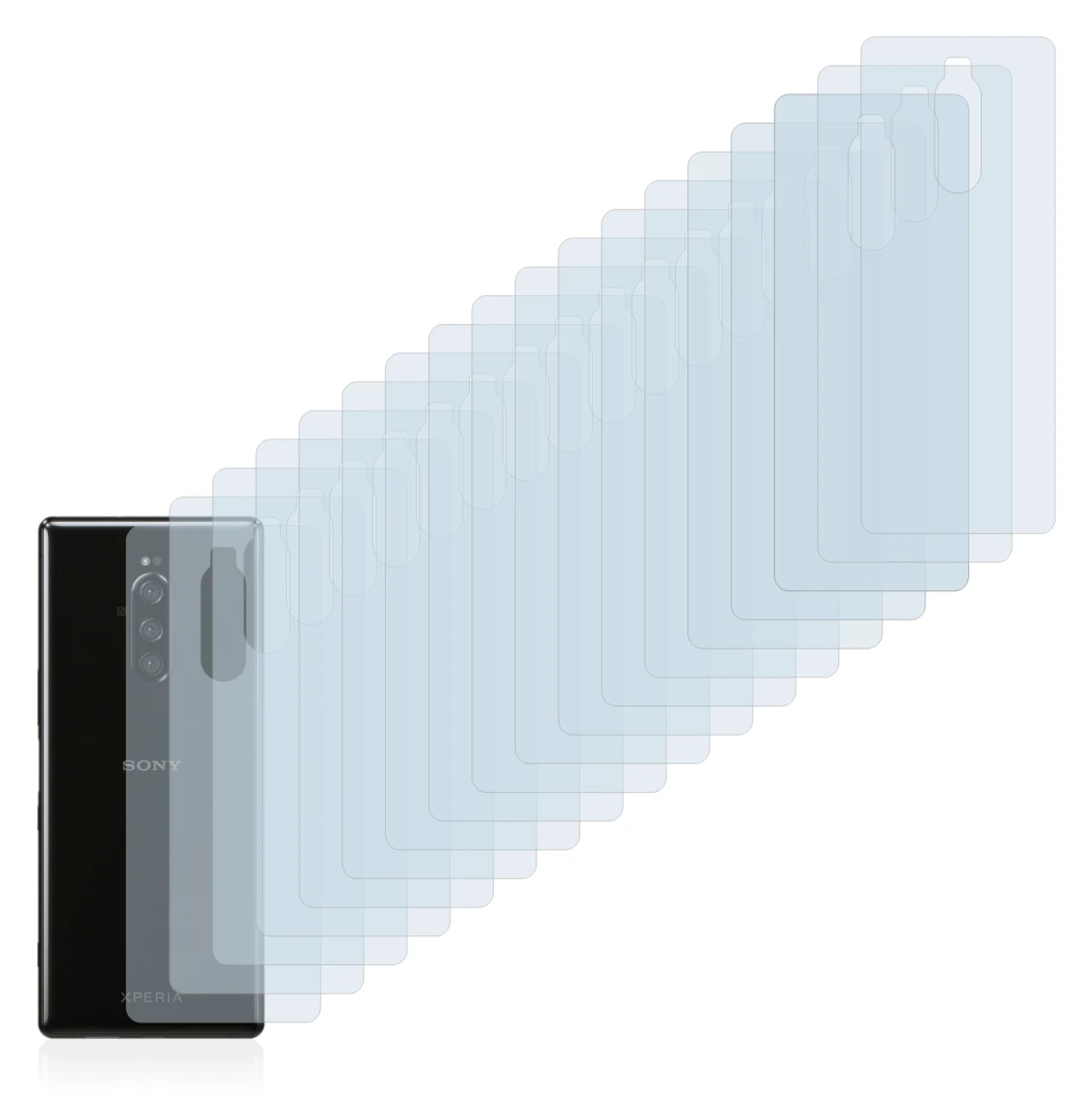 Image of the device Sony Xperia 1 (Back) with a wide variety of screen protectors.