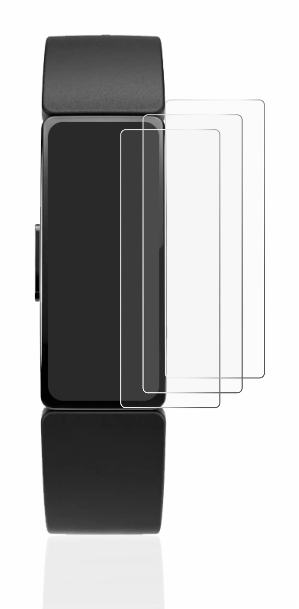 Image of the device Fitbit Inspire with a wide variety of screen protectors.