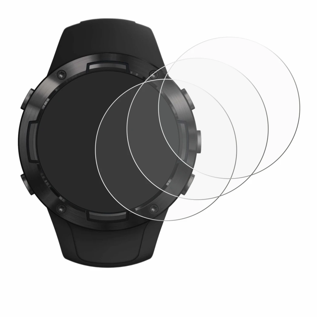 Image of the device Suunto 5 with a wide variety of screen protectors.