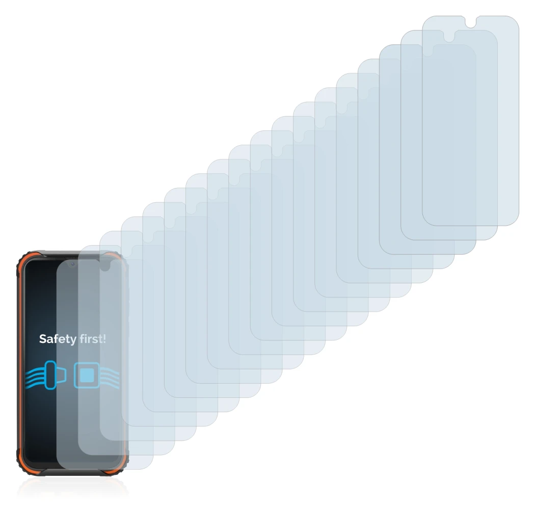 Image of the device Blackview BV5900 with a wide variety of screen protectors.