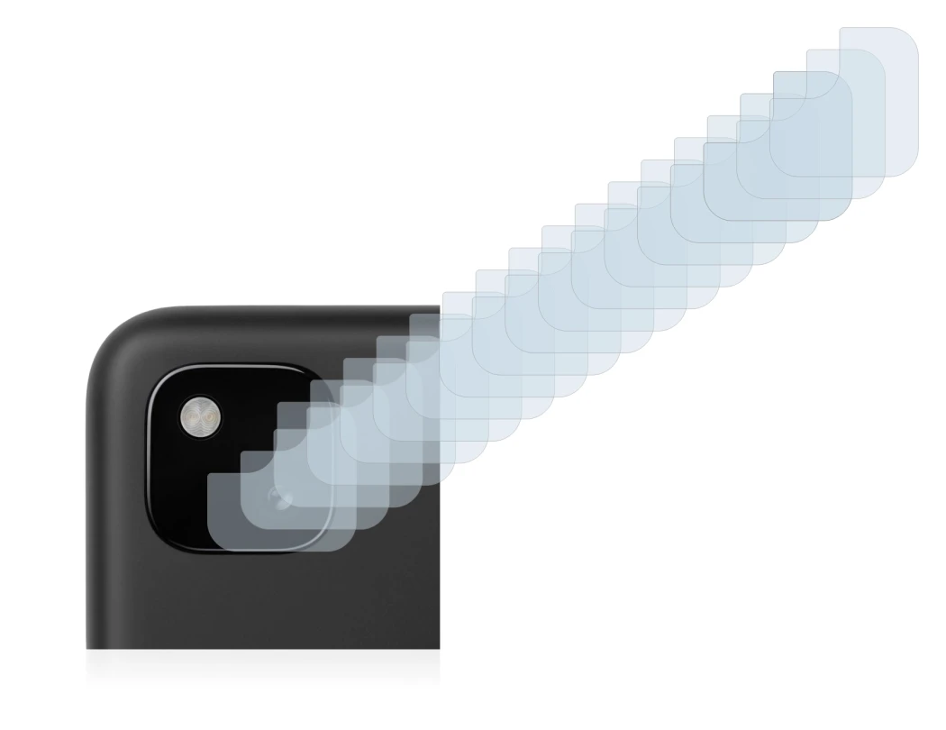 Image of the device Google Pixel 4a (ONLY Camera Lens) with a wide variety of screen protectors.
