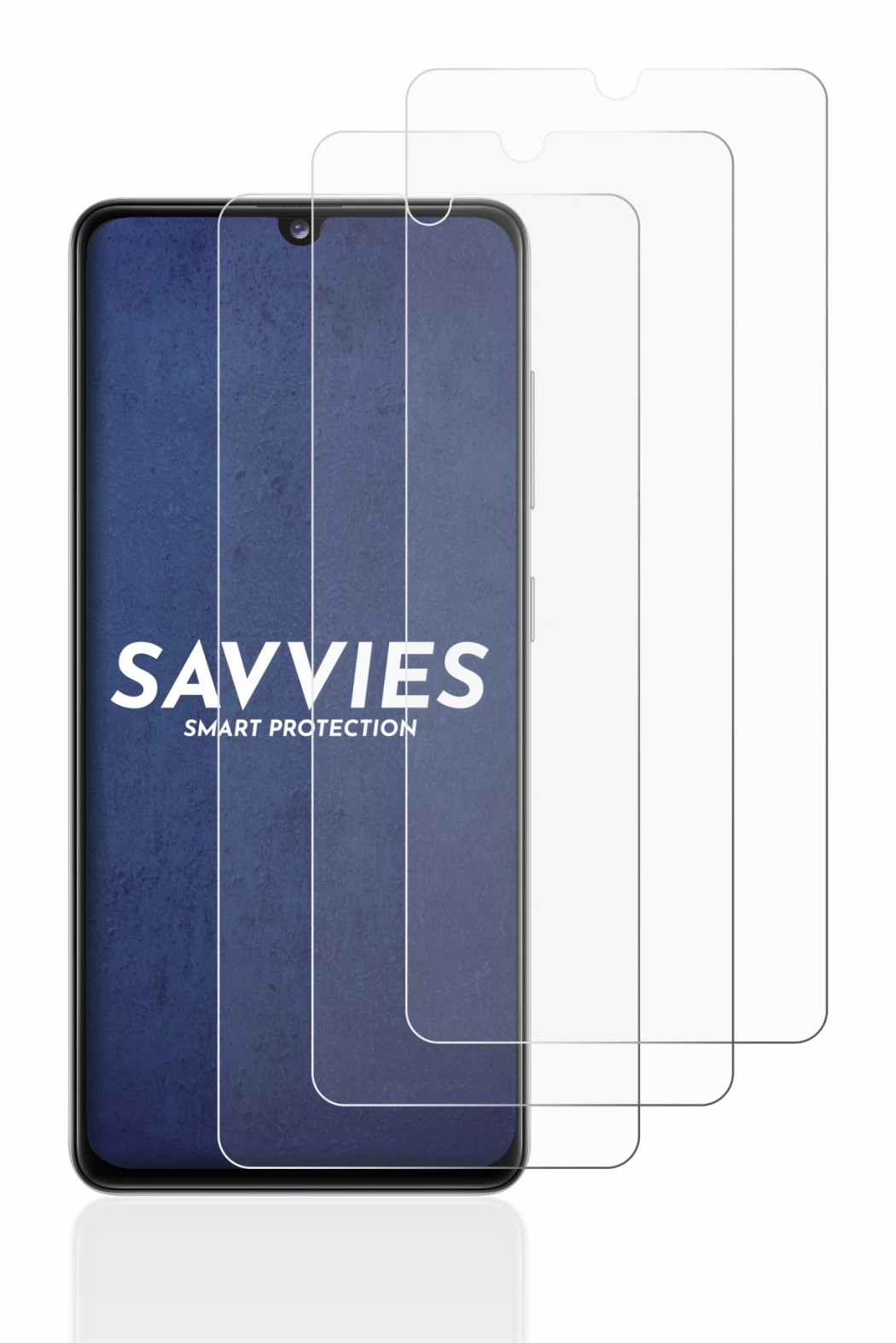 Image of the device Samsung Galaxy A41 with a wide variety of screen protectors.