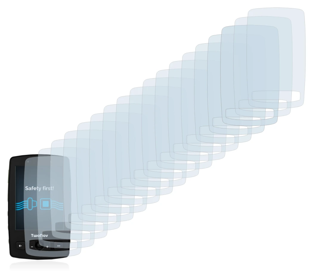 Image of the device TwoNav Aventura 2 with a wide variety of screen protectors.