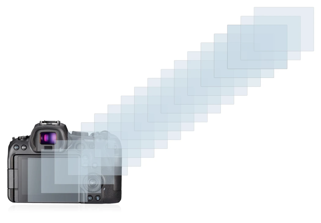 Image of the device Sony A7S III with a wide variety of screen protectors.