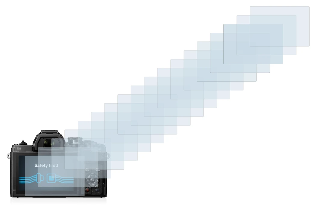 Image of the device Olympus OM-D E-M10 Mark IV with a wide variety of screen protectors.