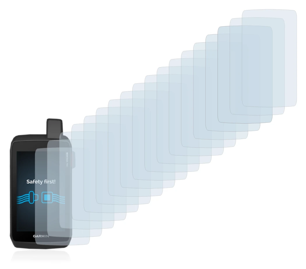 Image of the device Garmin Montana 750i with a wide variety of screen protectors.