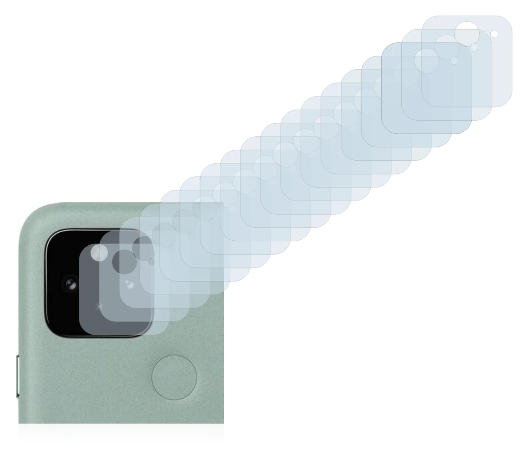 Image of the device Google Pixel 5 (ONLY Camera Lens) with a wide variety of screen protectors.