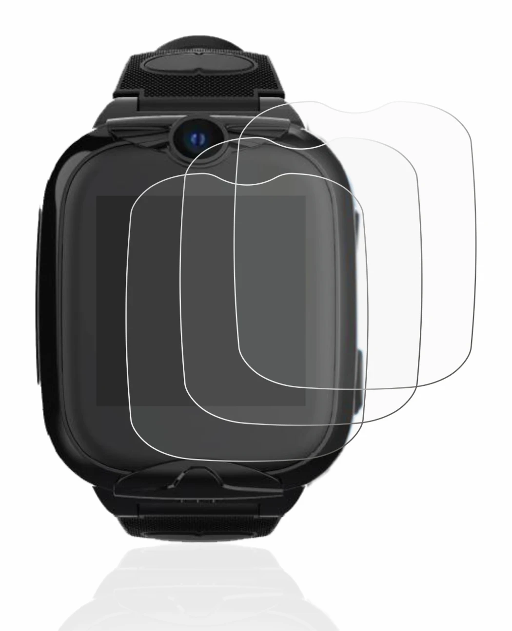 Image of the device Xplora Go 2 with a wide variety of screen protectors.