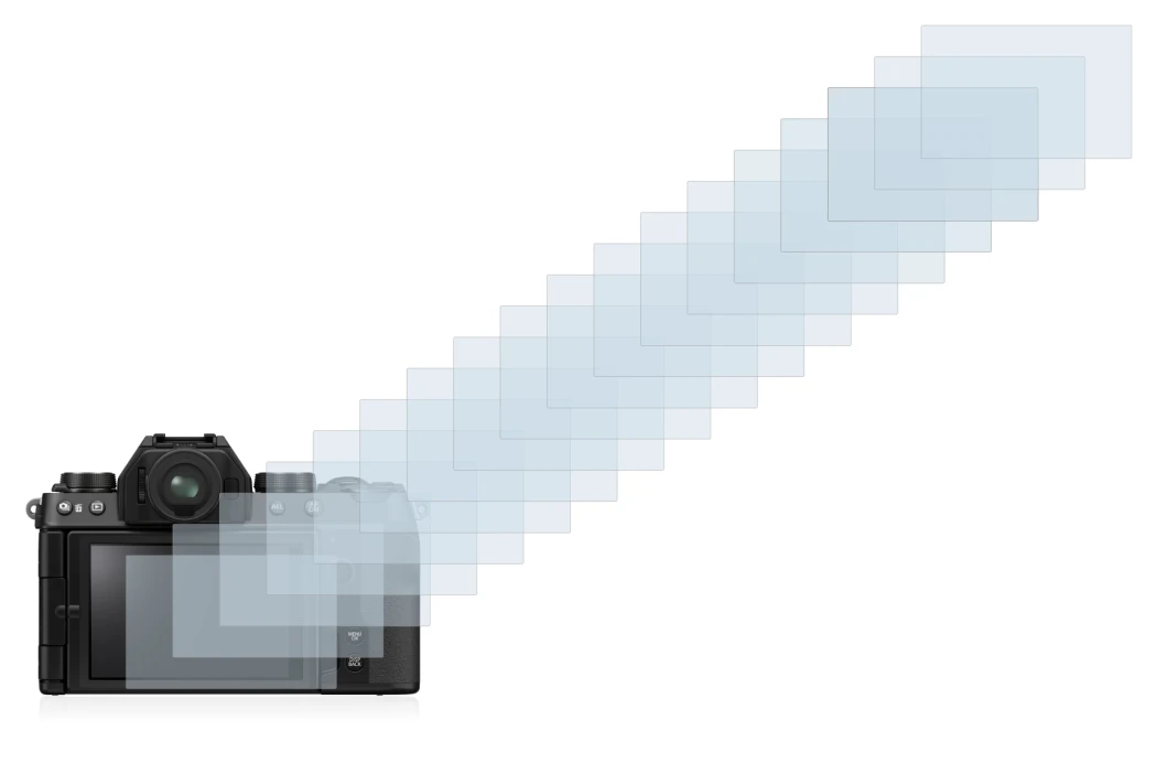 Image of the device Fujifilm X-S10 with a wide variety of screen protectors.