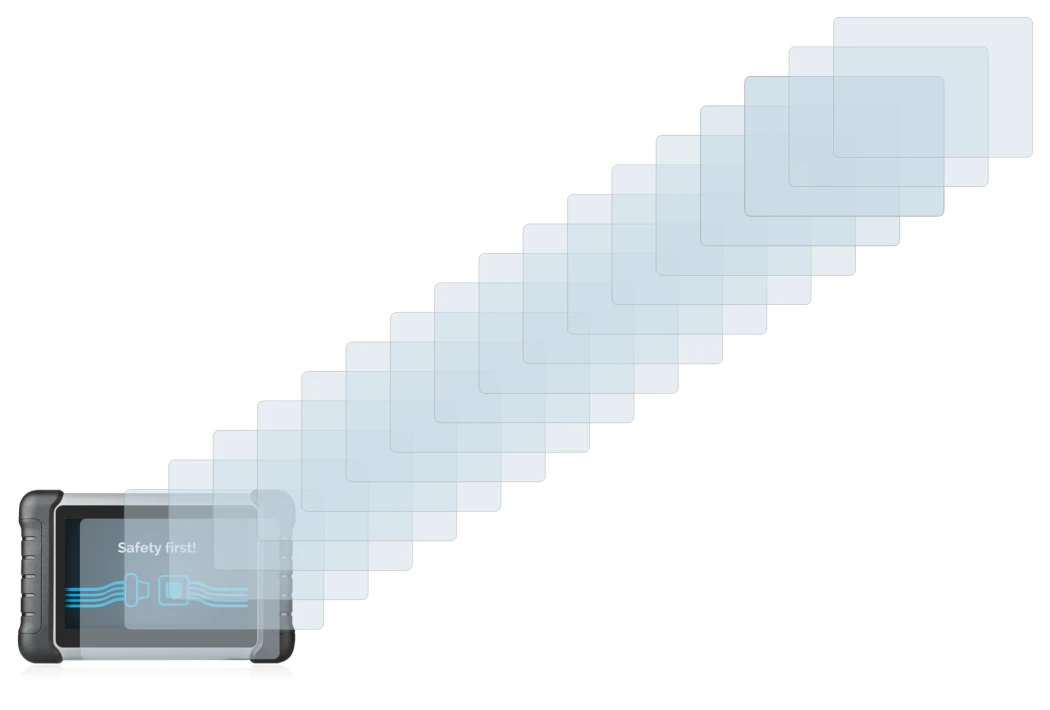 Image of the device Autel MaxiCOM MK808 with a wide variety of screen protectors.