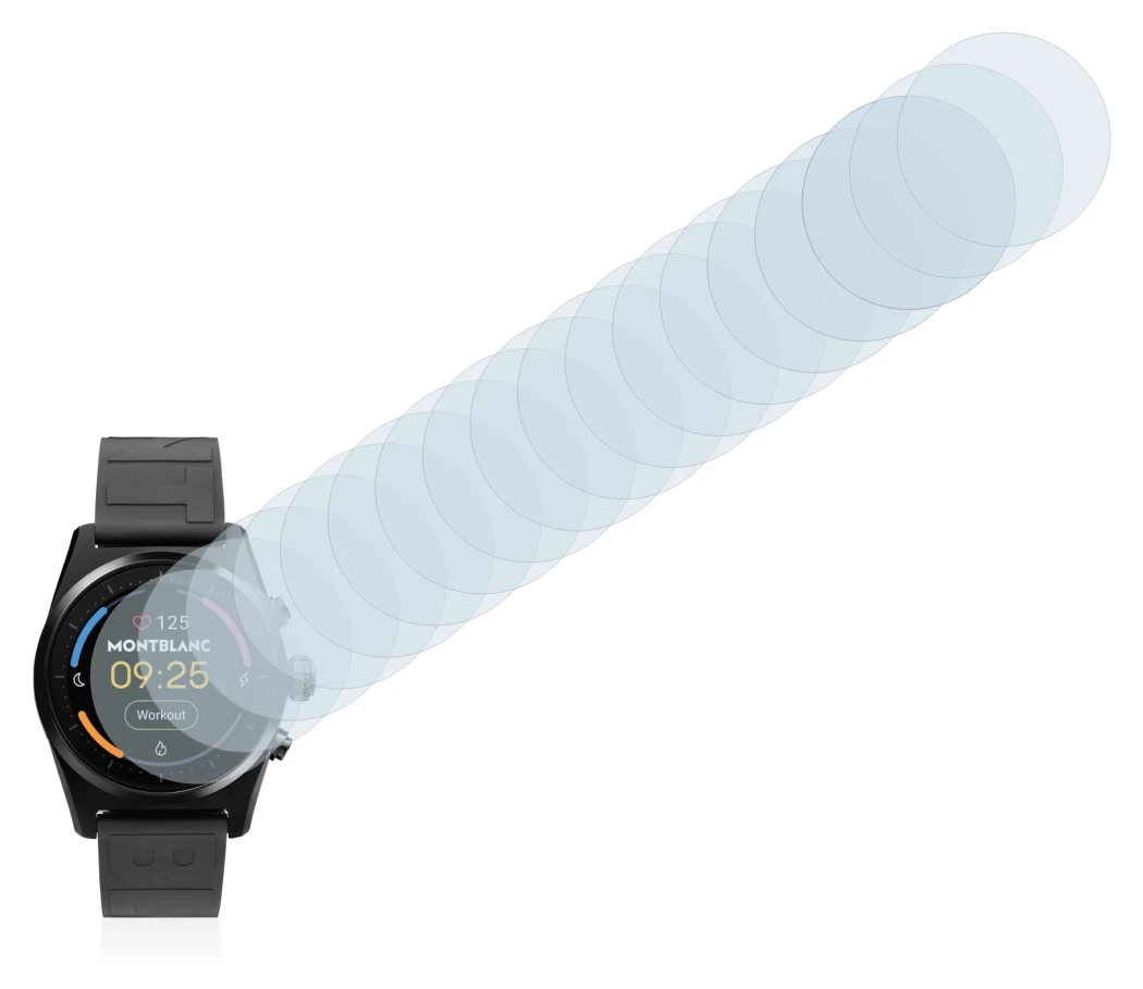 Image of the device Montblanc Summit Lite with a wide variety of screen protectors.