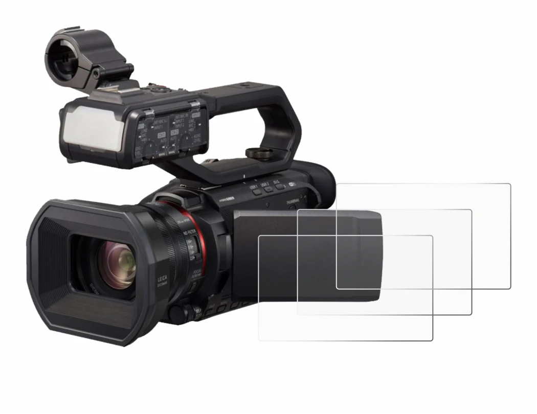 Image of the device Panasonic HC-X2000 with a wide variety of screen protectors.
