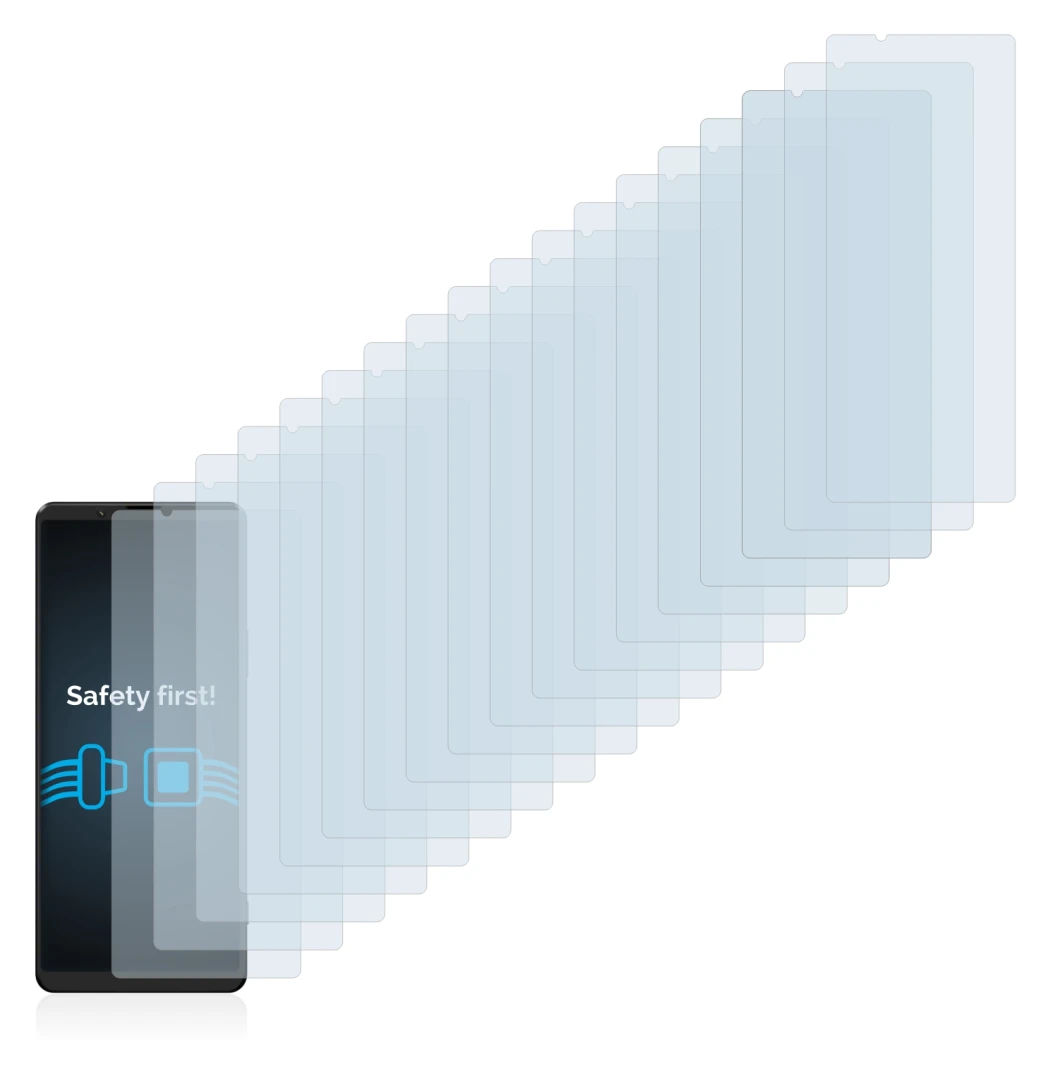 Image of the device Sony Xperia 1 III with a wide variety of screen protectors.