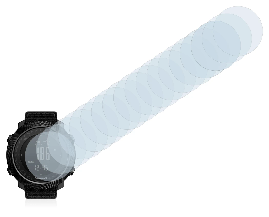 Image of the device North Edge Apache with a wide variety of screen protectors.