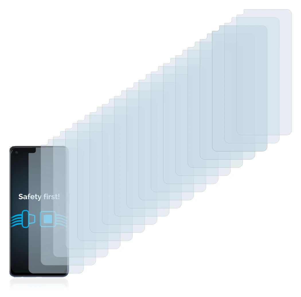 Image of the device Oppo A74 with a wide variety of screen protectors.