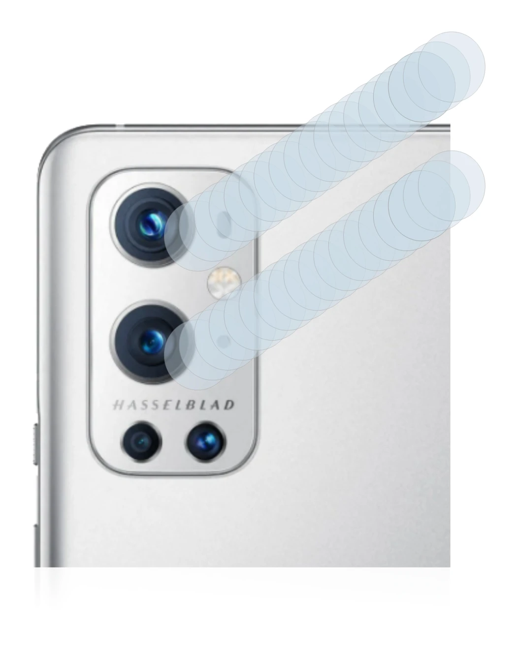Image of the device OnePlus 9 Pro (ONLY Camera Lens) with a wide variety of screen protectors.