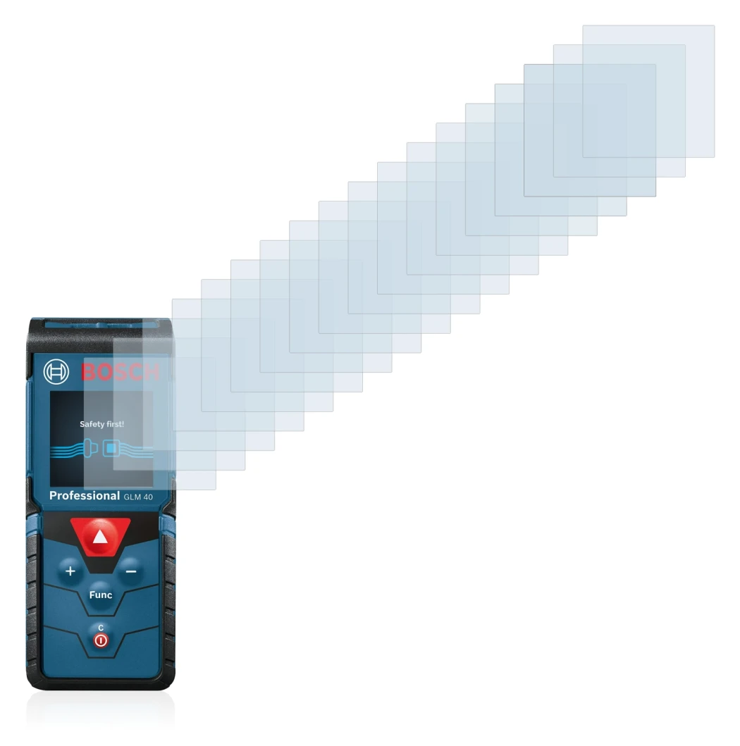 Image of the device Bosch GLM 40 Professional with a wide variety of screen protectors.