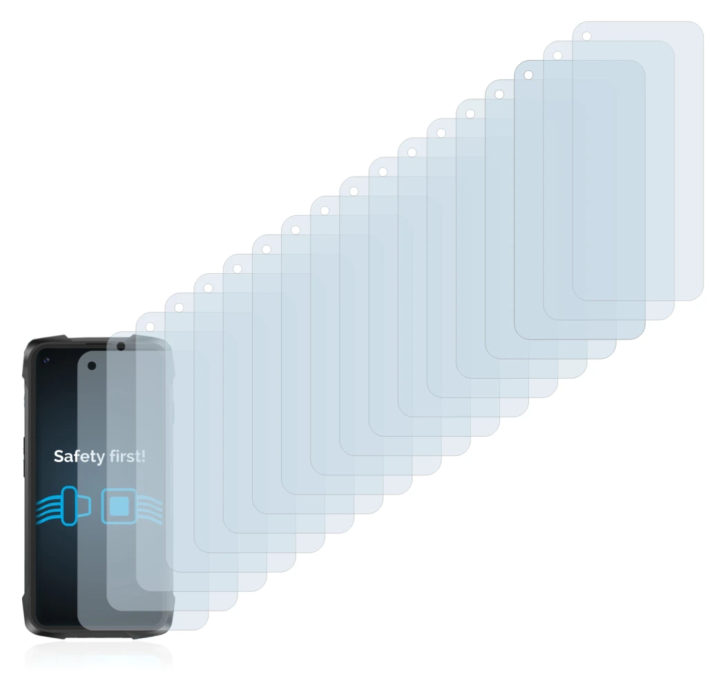 Image of the device Cubot King Kong 7 with a wide variety of screen protectors.