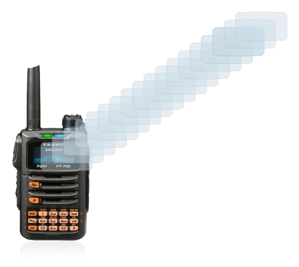 Image of the device Yaesu FT-70DR with a wide variety of screen protectors.