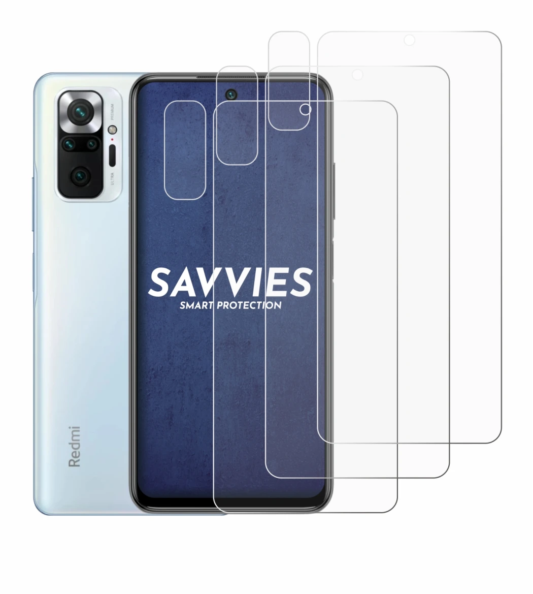 Image of the device Xiaomi Redmi Note 10 Pro (Front+Camera) with a wide variety of screen protectors.