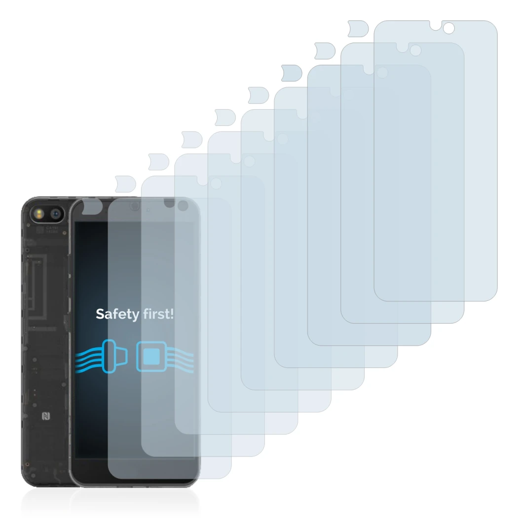 Image of the device Fairphone 3 (Front+Camera) with a wide variety of screen protectors.