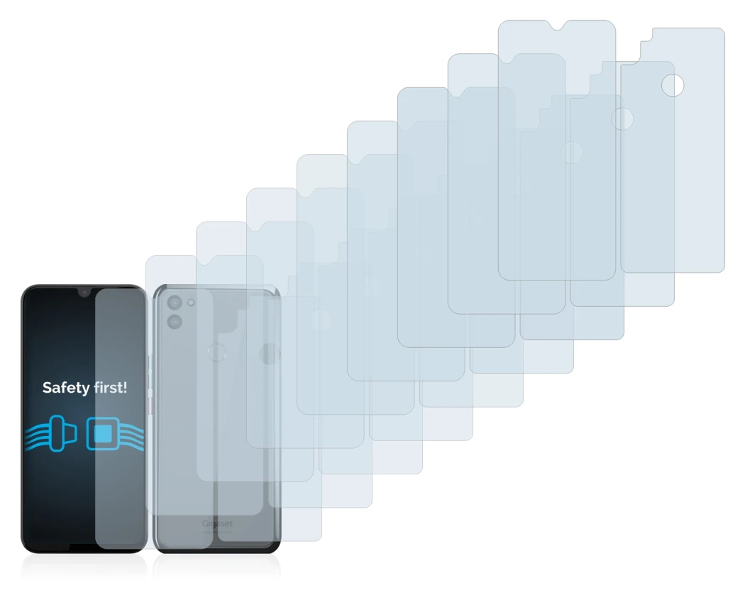 Image of the device Gigaset GS5 (Front+Back) with a wide variety of screen protectors.