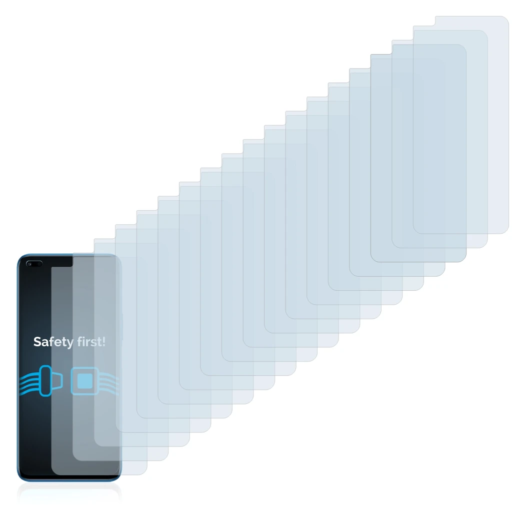Image of the device Honor 50 Lite with a wide variety of screen protectors.