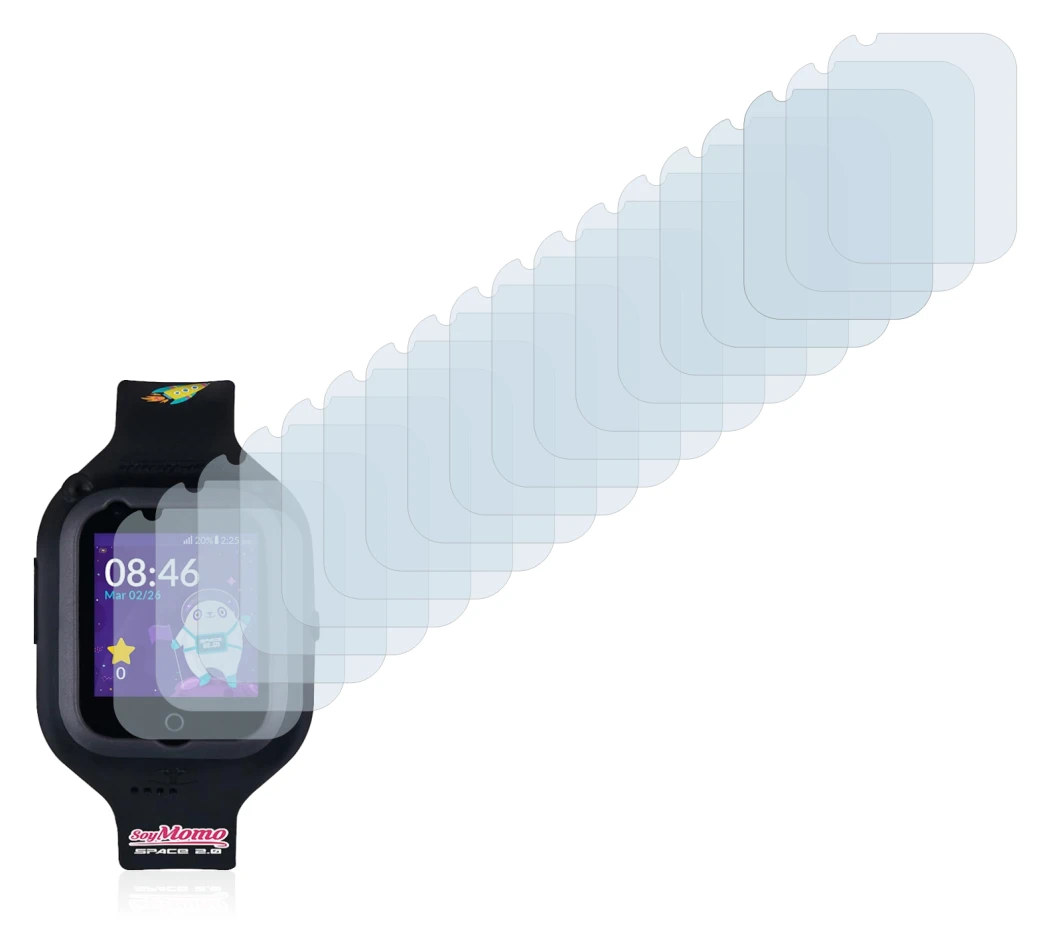 Image of the device SoyMomo Space 2.0 with a wide variety of screen protectors.