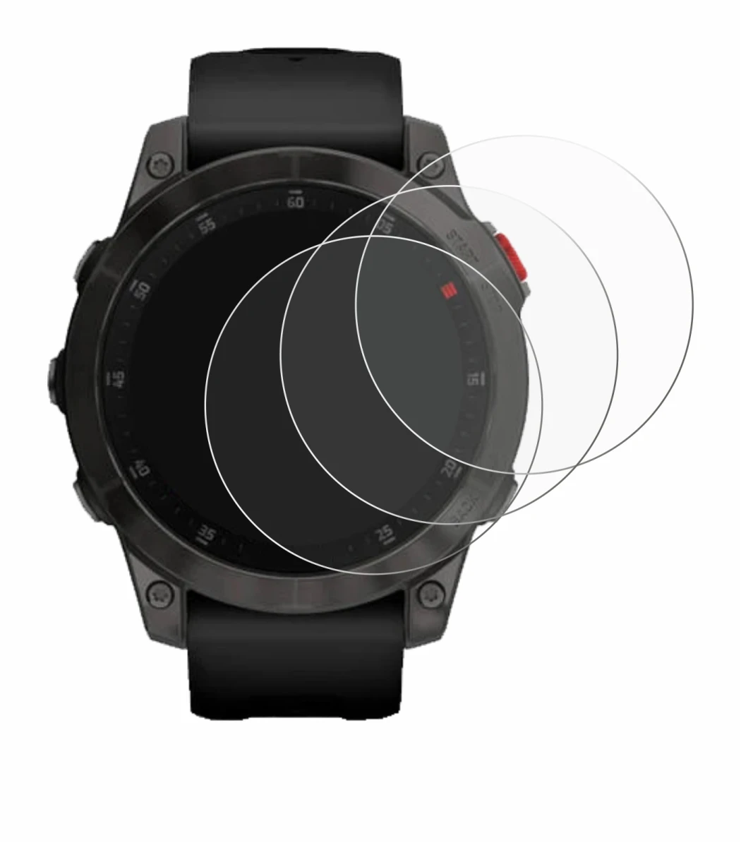 Image of the device Garmin epix (Gen. 2) with a wide variety of screen protectors.