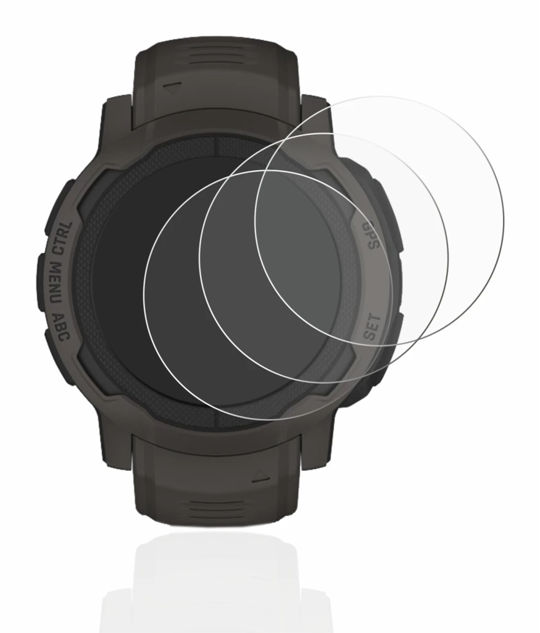 Image of the device Garmin Instinct 2 with a wide variety of screen protectors.