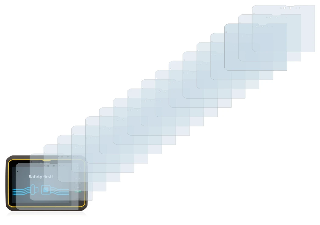 Image of the device Trimble T7 with a wide variety of screen protectors.