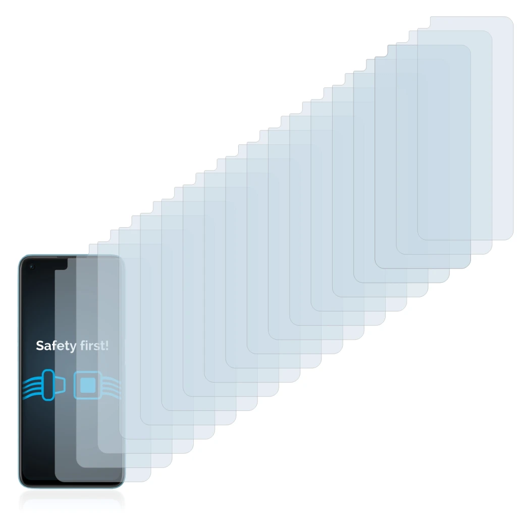 Image of the device Oppo A76 with a wide variety of screen protectors.