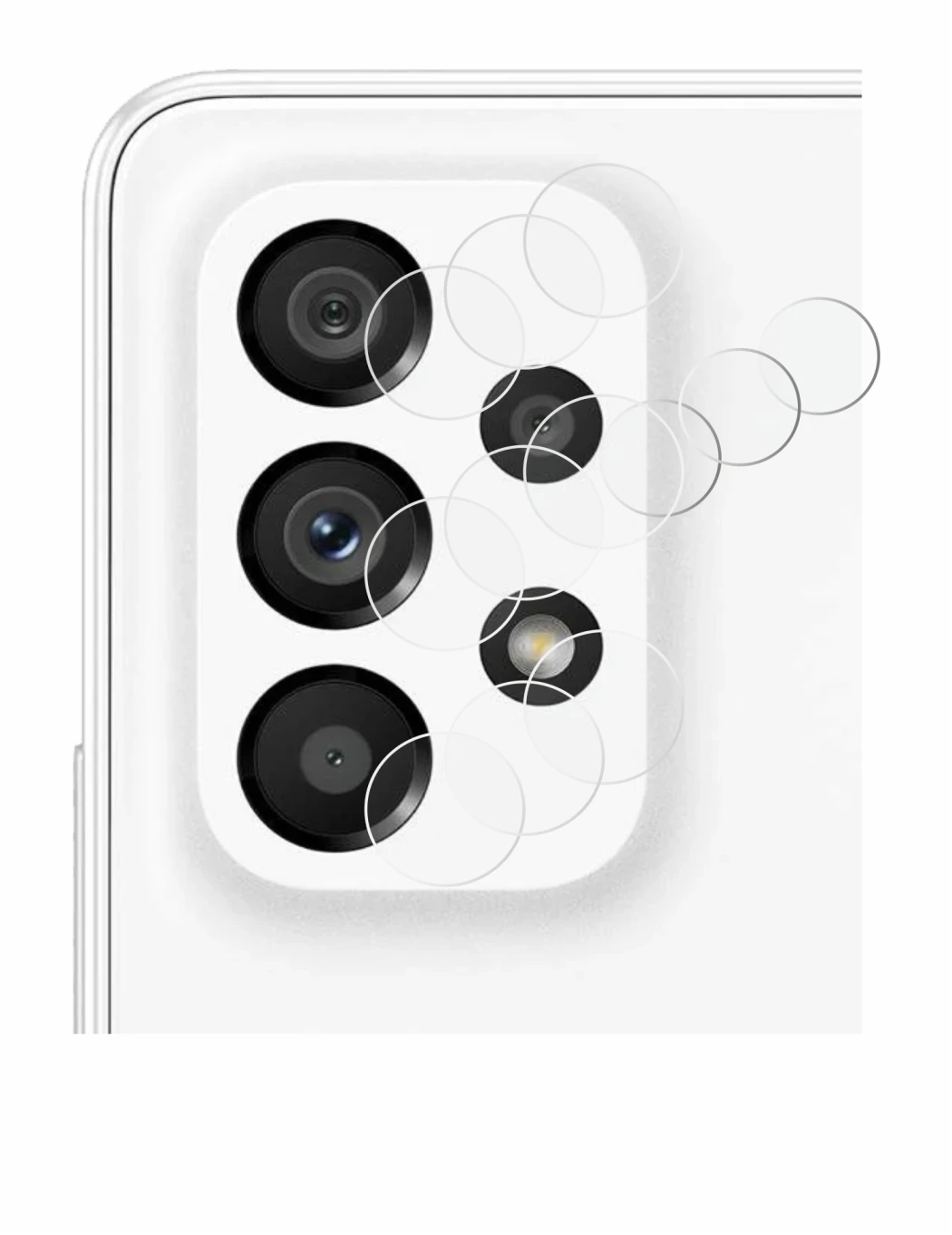 Image of the device Samsung Galaxy A53 5G (ONLY Camera Lens) with a wide variety of screen protectors.