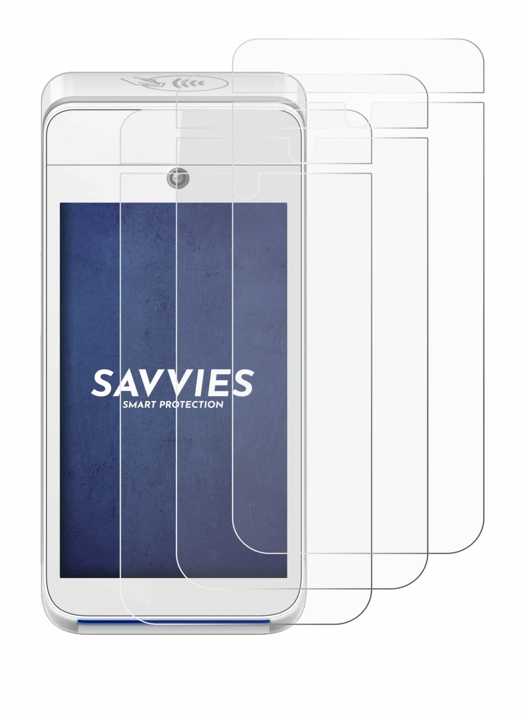 Image of the device Pax A920 with a wide variety of screen protectors.