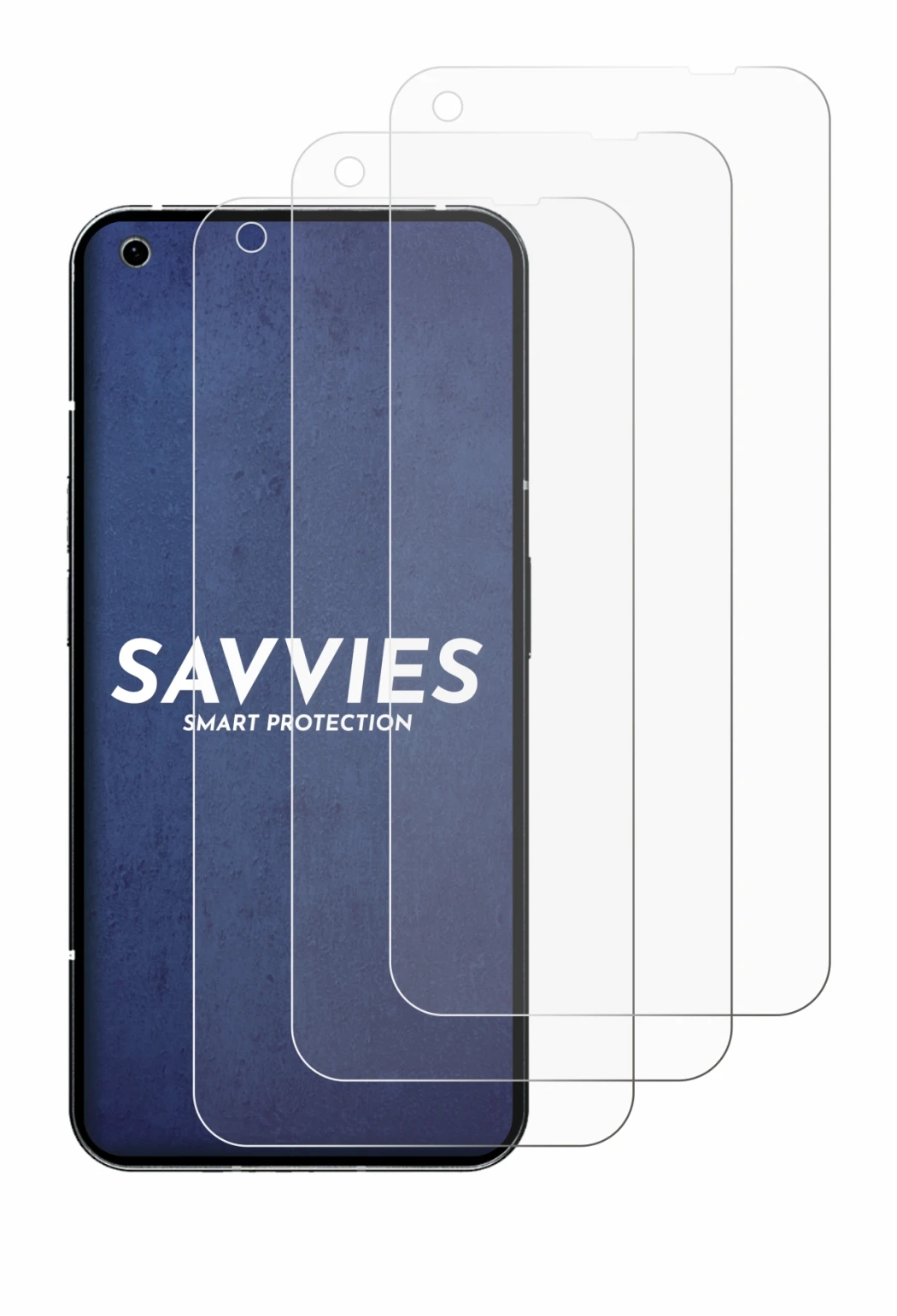 Image of the device Nothing Phone (1) with a wide variety of screen protectors.