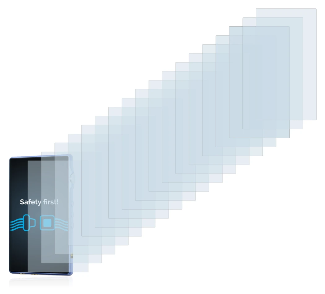 Image of the device iBasso DX170 with a wide variety of screen protectors.