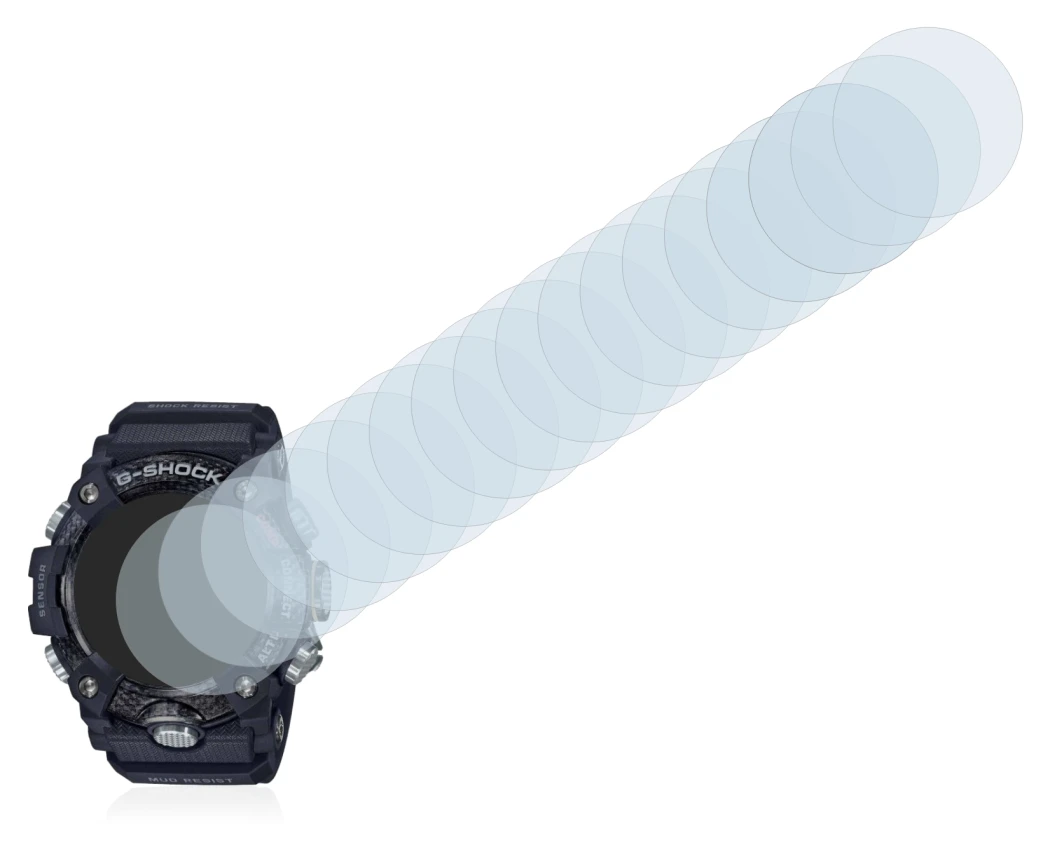 Image of the device Casio G-Shock Mudmaster GG-B100-1AER with a wide variety of screen protectors.