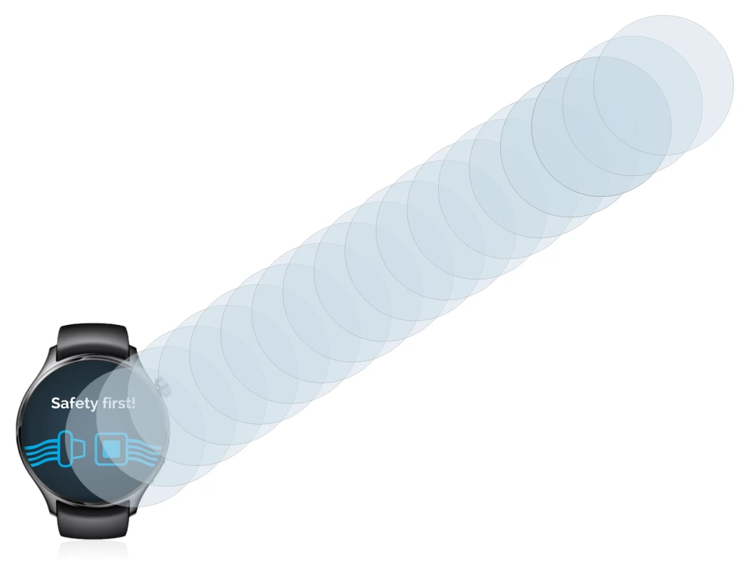 Image of the device Xiaomi Watch S1 Pro with a wide variety of screen protectors.
