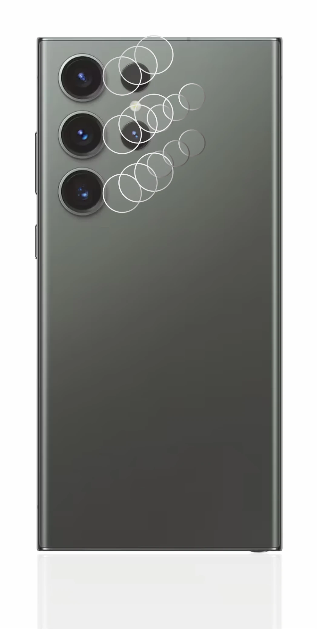 Image of the device Samsung Galaxy S23 Ultra (ONLY Camera Lens) with a wide variety of screen protectors.