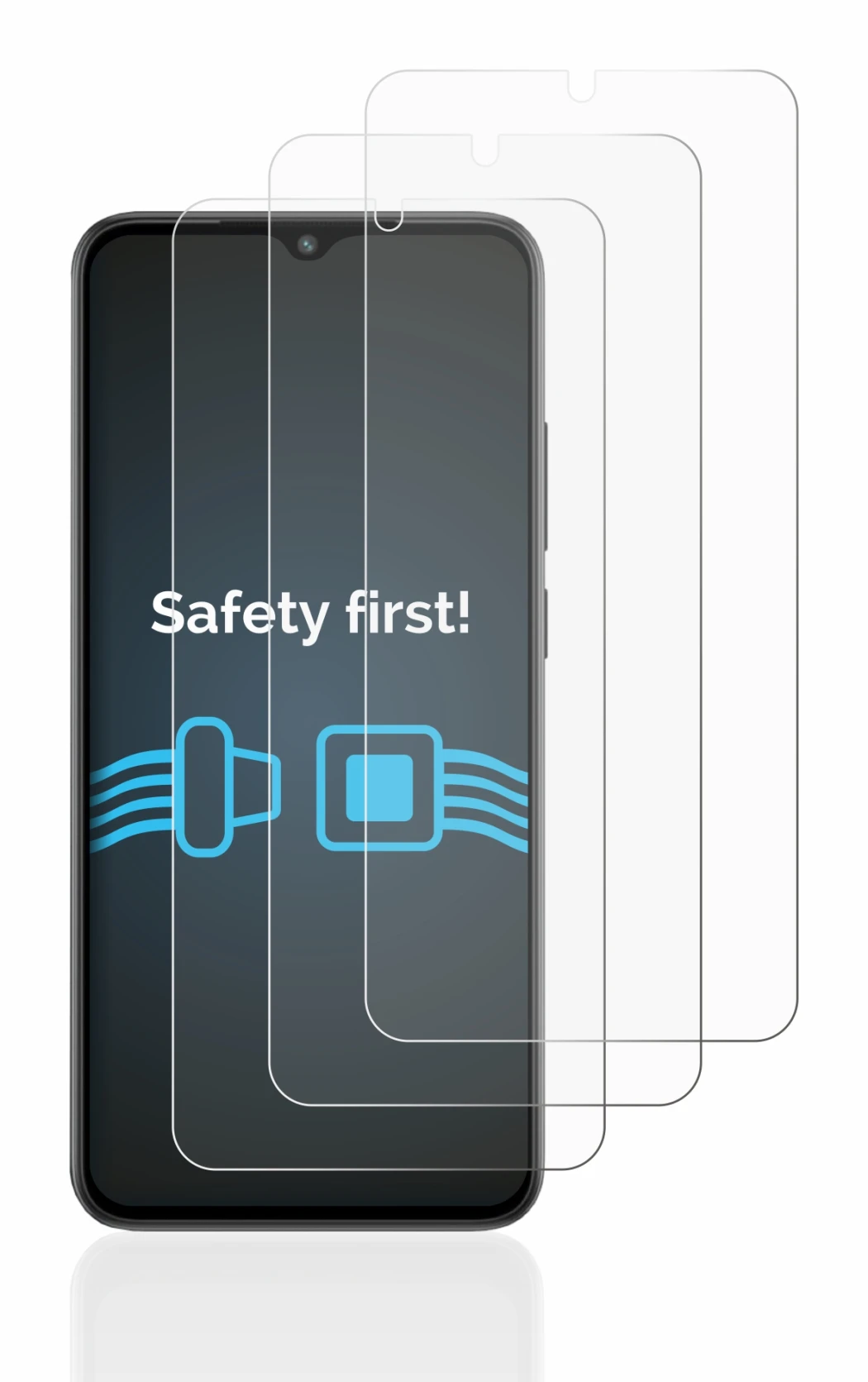 Image of the device Xiaomi Redmi A2 with a wide variety of screen protectors.
