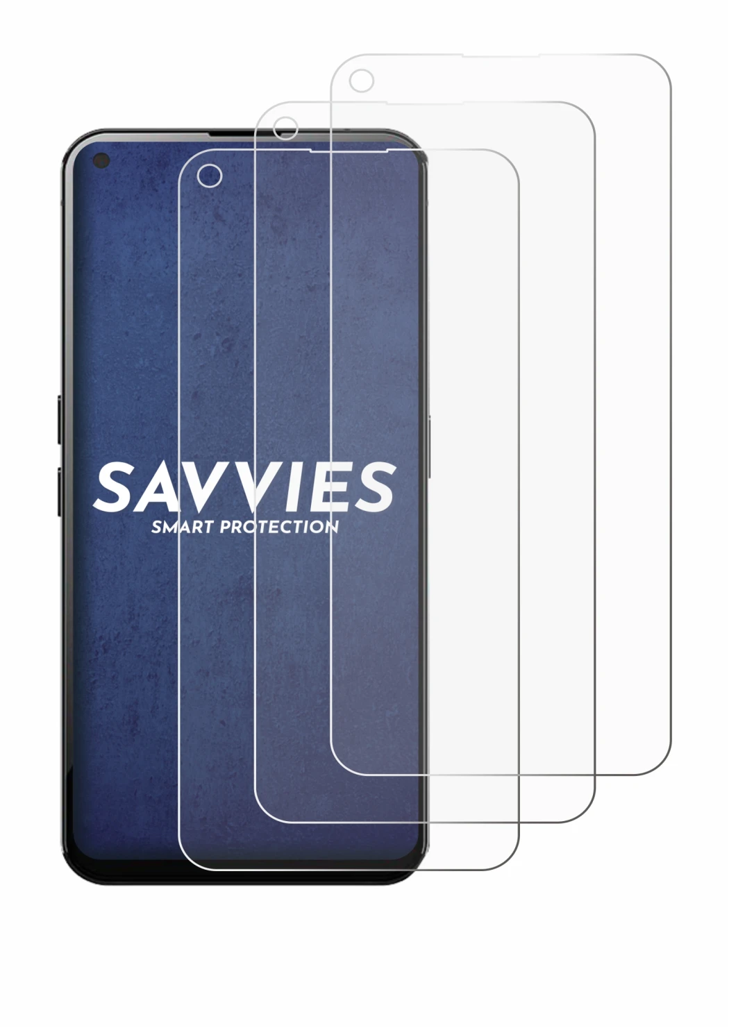Image of the device Unihertz Luna with a wide variety of screen protectors.