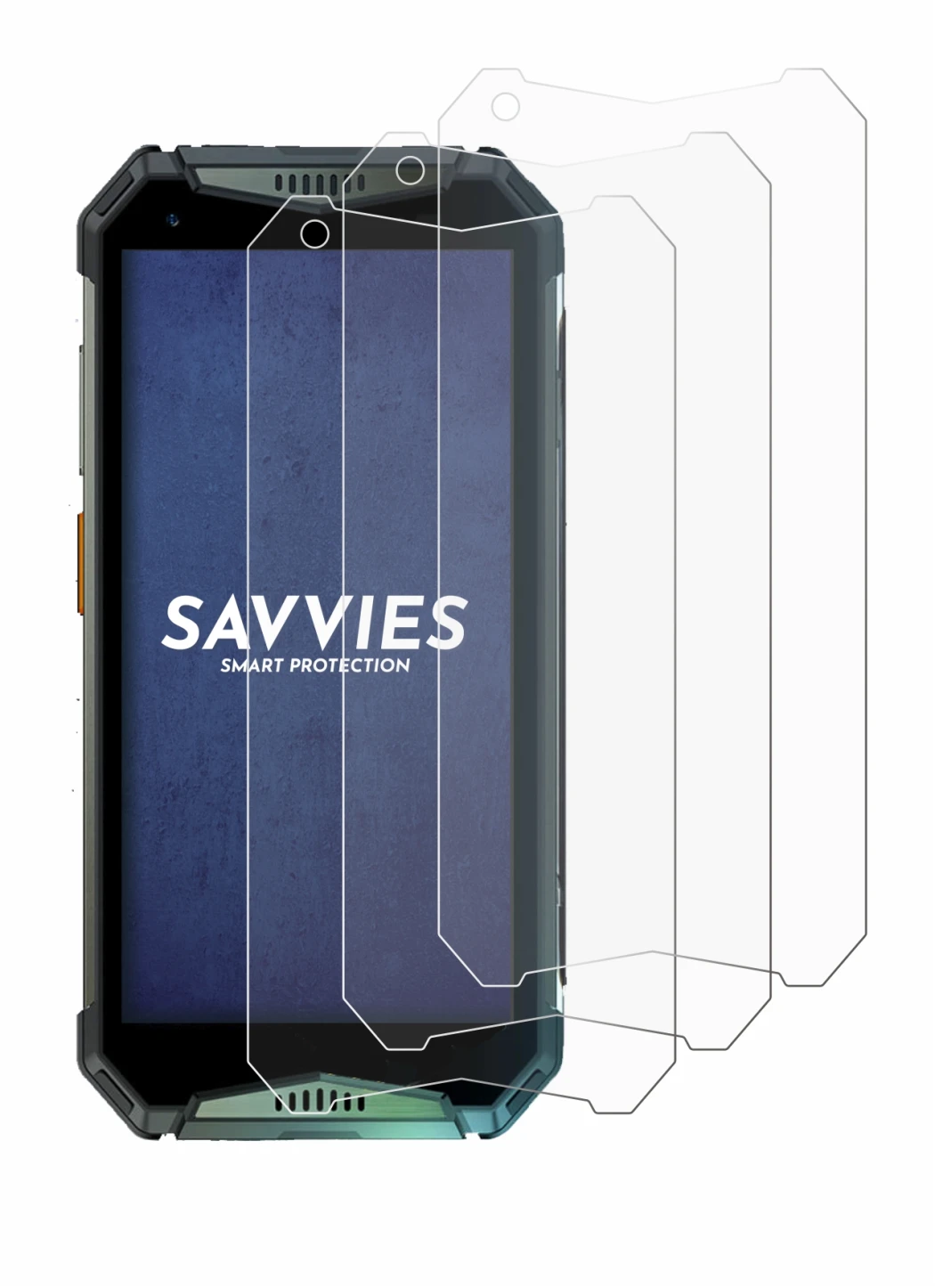 Image of the device Ulefone Armor 20WT with a wide variety of screen protectors.