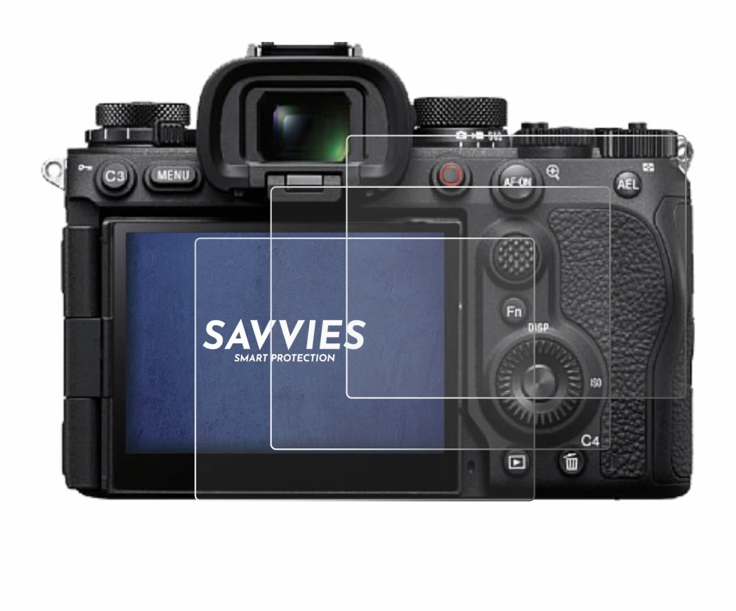 Image of the device Sony Alpha 9 III with a wide variety of screen protectors.
