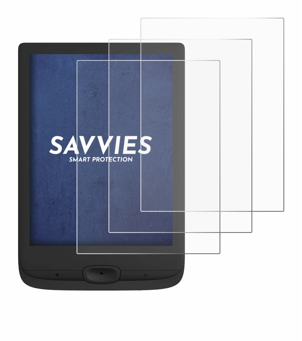 Image of the device PocketBook Basic Lux 4 with a wide variety of screen protectors.