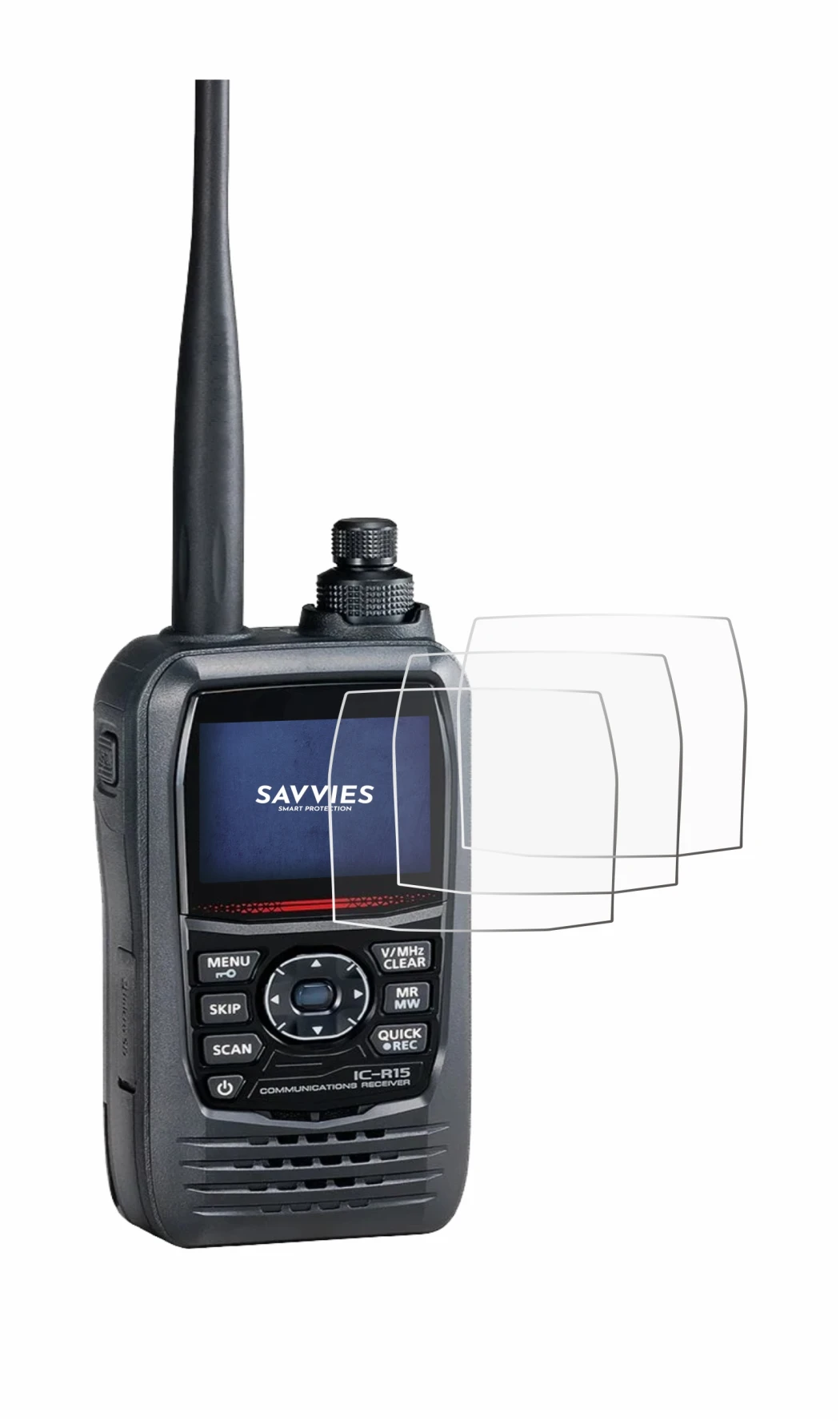 Image of the device Icom IC-R15 with a wide variety of screen protectors.