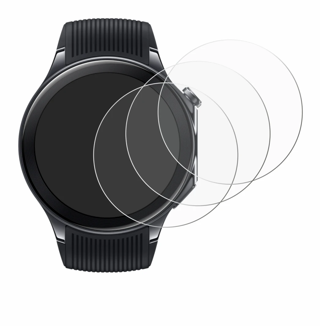 Image of the device OnePlus Watch 2 with a wide variety of screen protectors.