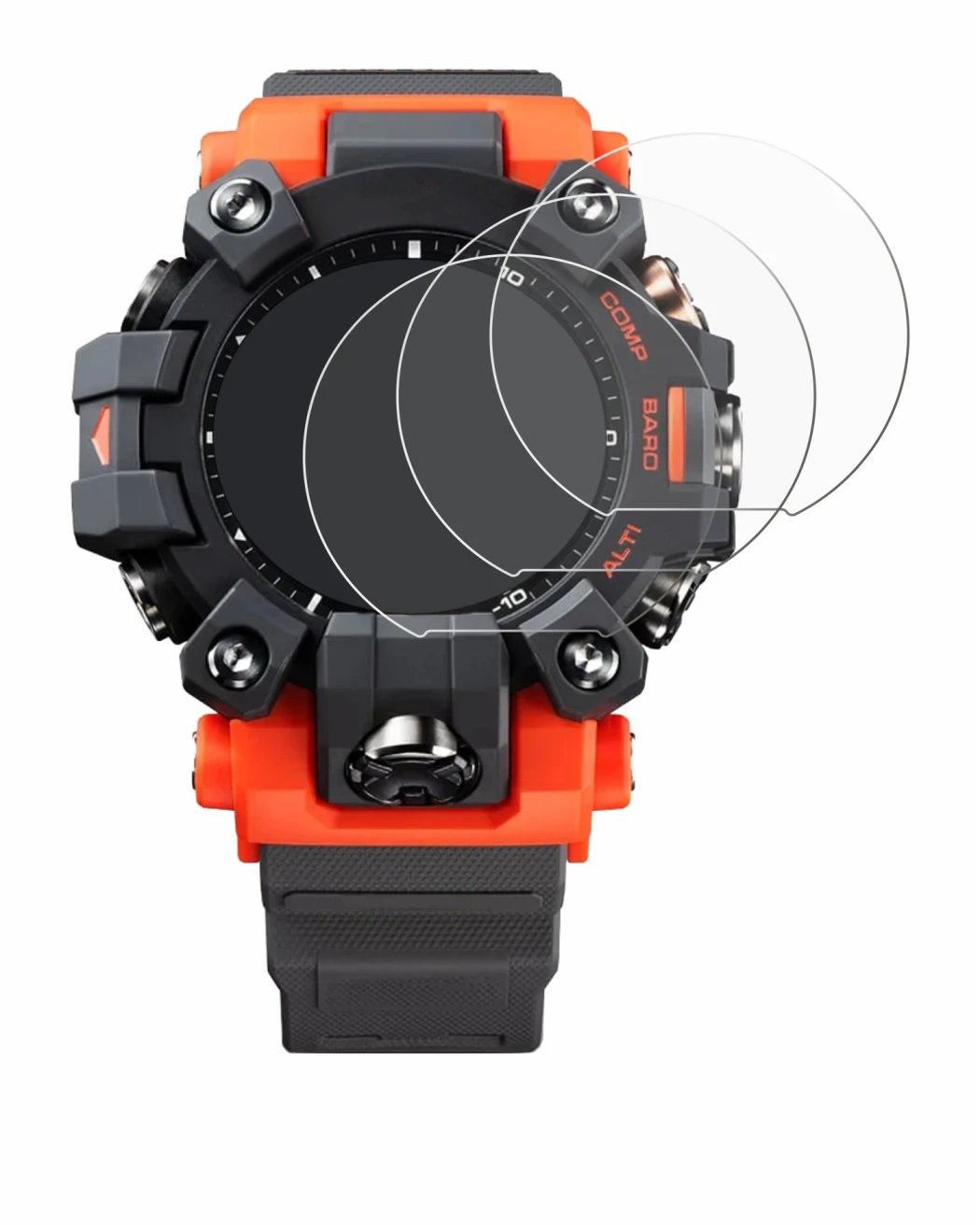 Image of the device Casio G-Shock GW-9500 with a wide variety of screen protectors.